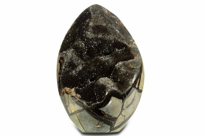 Polished Dragon Egg Septarian Geode - Free-Standing #344448